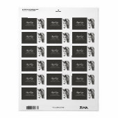 Paardenschets in grijs en wit adres etiket (Full Sheet)