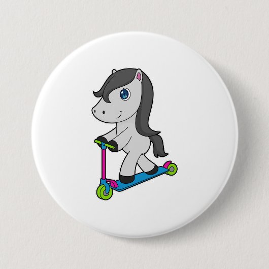 Paardenscooter Ronde Button 7,6 Cm (Voorkant)