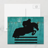 PaardenShow Hunter Jumper Silhouette Briefkaart (Voorkant / Achterkant)