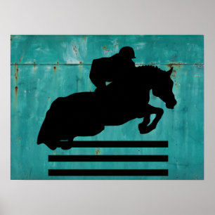 PaardenShow Hunter Jumper Silhouette Poster