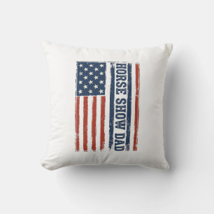 Paardenshow Vader Amerikaanse Vlag Vintage T-shirt Kussen