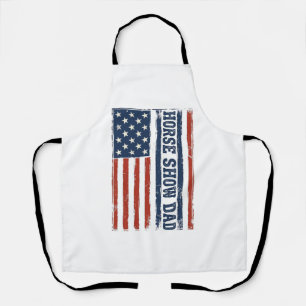 Paardenshow Vader Amerikaanse Vlag Vintage T-shirt Schort