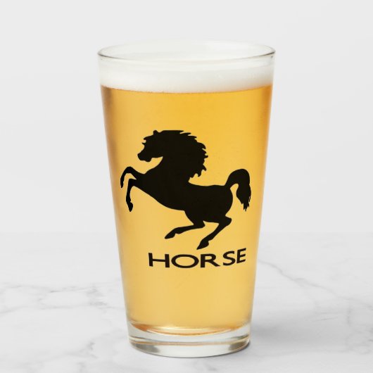Paardensilhouet Glas (Voorkant gevuld)