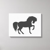 Paardensilhouet lopen - Kies achtergrondkleur Canvas Afdruk (Voorkant)