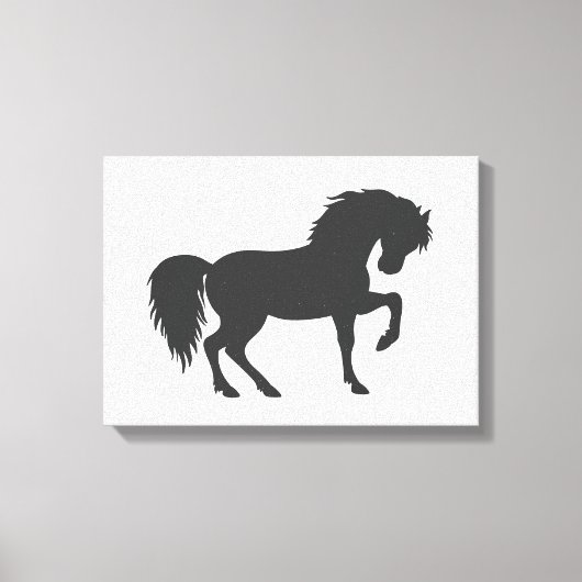 Paardensilhouet lopen - Kies achtergrondkleur Canvas Afdruk (Voorkant)