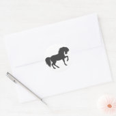 Paardensilhouet lopen - Kies achtergrondkleur Ronde Sticker (Envelop)