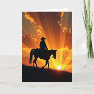 Paardensilhouet Vaderdag Kaart
