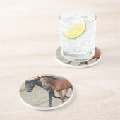 Paardenspel Zandsteen Onderzetter (Zijkant)