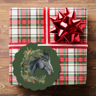 Paardensport Feestelijke Kerstkrans Paardenvakanti Ornament Kaart