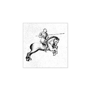 Paardensport gevecht (middeleeuws manuscript 1.4) rubberstempel
