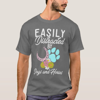 Paardensport-Hondenliefhebbers die ik gemakkelijk T-shirt
