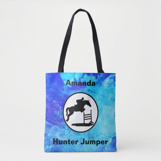 Paardensport Hunter Jumper Waterverf Horse Canvas  Draagtas (Voorkant)
