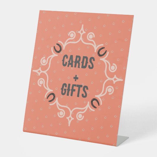 Paardensport Lijst Lucky Hoefijzer Pattern Reclamebord Met Voetstuk (Voorkant)