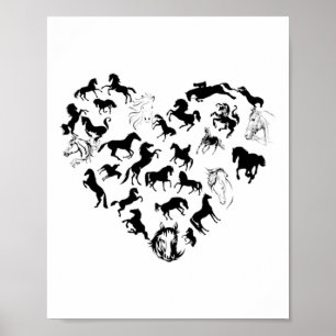 Paardensport Paard Hart Paard Western Rijden Wo Poster