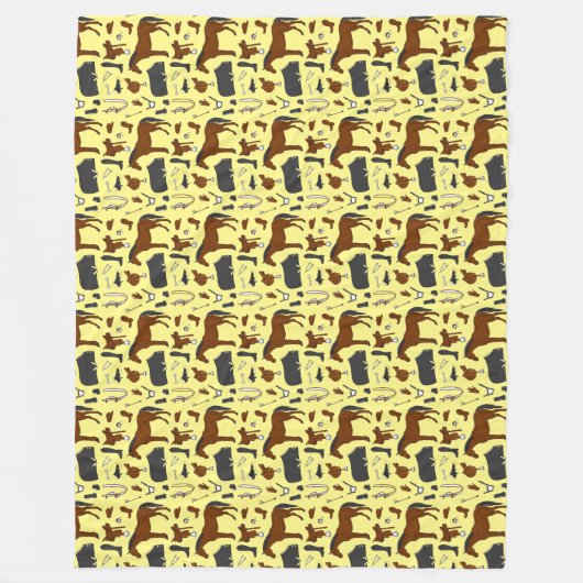 Paardensportpatronen Fleece Deken (Voorkant)