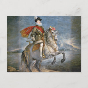 Paardensportportret van Philip III c.1628-35 Briefkaart