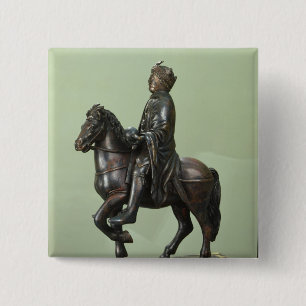 Paardenstandbeeld Karel de Grote 2 Vierkante Button 5,1 Cm