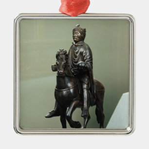 Paardenstandbeeld van Charlemagne Metalen Ornament