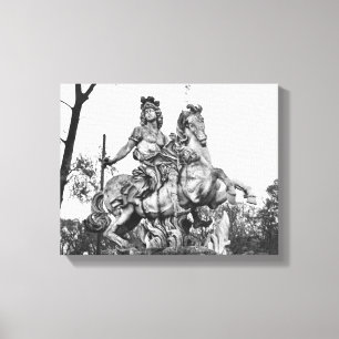 Paardenstandbeeld van Louis XIV Canvas Afdruk