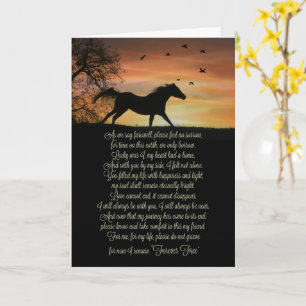 Paardensympathie Memorial met Spiritueel gedicht Kaart