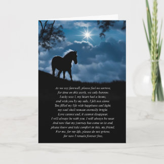 Paardensympathie Spiritueel gedicht met Silhouette Kaart
