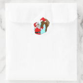 Paardenthema Equine Santa Claus Holiday Kerstmis Ronde Sticker (Tas)