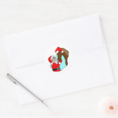 Paardenthema Equine Santa Claus Holiday Kerstmis Ronde Sticker (Envelop)