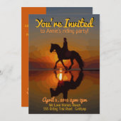 Paardenthema-uitnodiging. Horseback Riding Kaart (Voorkant / Achterkant)
