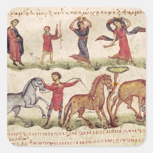 Paardentrainers Vierkante Sticker (Voorkant)