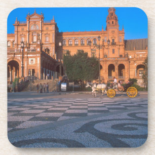 Paardentrekken in het Plaza de Espana in Drankjes Onderzetter