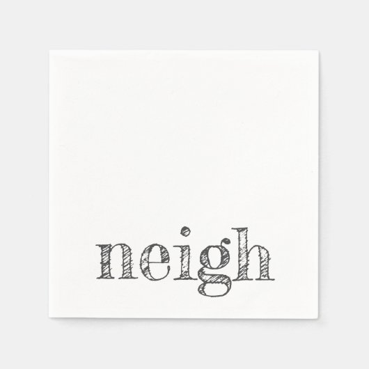 Paardentypografie Neigh Pet Lover Schuur pony Fun Servet (Voorkant)