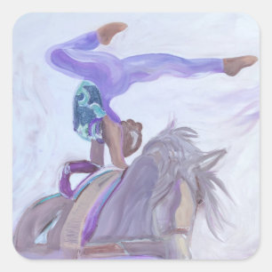 Paardenvaulting Vierkante Sticker