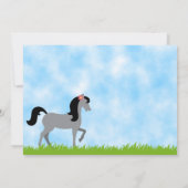 Paardenverjaardag uitnodiging voor meisjes (Achterkant)