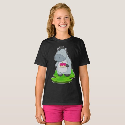 paardenverjaardagstaart t-shirt (Voorkant volledig)