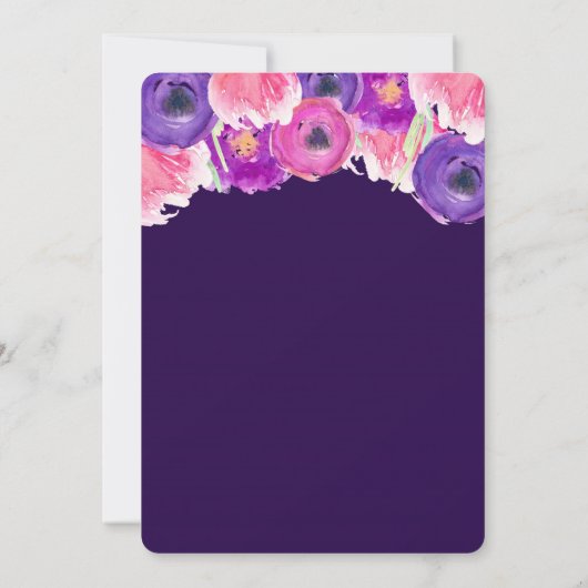 Paardenverjaardagsuitnodiging, roze paars goud kaart (Achterkant)