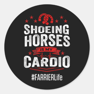 Paardenvlag Hoefijzer Hoof Trimmi Ronde Sticker