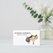 PaardenWaterverf Riding Equestrian Saddle Visitekaartje (Staand voorkant)