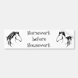 Paardenwerk voor het huishouden bumpersticker