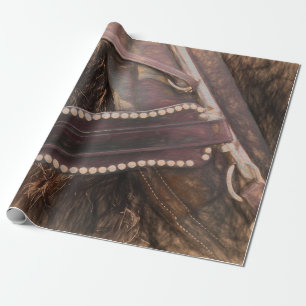 PaardenWesterne bruine roestvrijbuiter Cadeaupapier