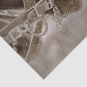 PaardenWesterne Vintage Sepia Rustic ontkoppeling Tissuepapier (Detail)