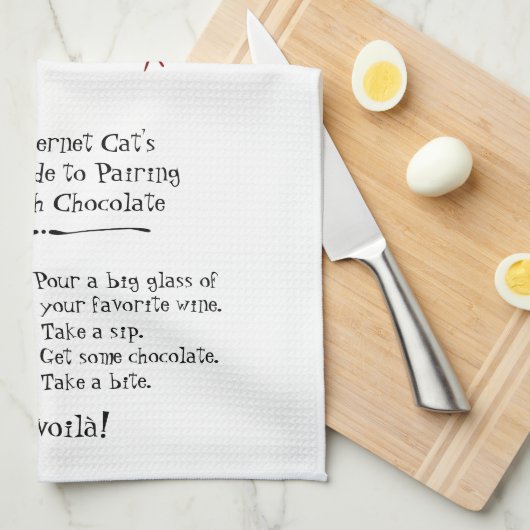 Paardenwijn met chocolade Funny Cat Theedoek (Quarter Fold)