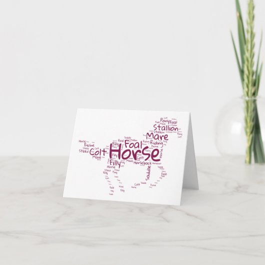 Paardenwoord Cloud Uniek ontwerp in Maroon BLANK Kaart (Voorkant)