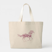 Paardenwoord Cloud Uniek ontwerp in Maroon Grote Tote Bag (Achterkant)
