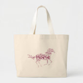 Paardenwoord Cloud Uniek ontwerp in Maroon Grote Tote Bag (Voorkant)