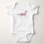 Paardenwoord Cloud Uniek ontwerp in Maroon Romper (Voorkant)