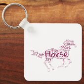 Paardenwoord Cloud Uniek ontwerp in Maroon Sleutelhanger (Voorkant)