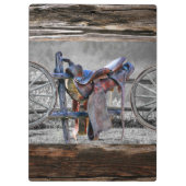 Paardenzadels, Westerne wagelwielen Klembord (Achterkant)