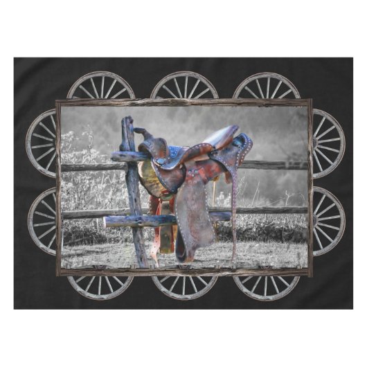 Paardenzadels, Westerne wagelwielen Tafelkleed (Voorkant (Horizontaal))
