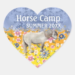 Paardkampsummer aangepaste jaarstickers hart sticker