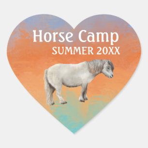 Paardkampsummer aangepaste jaarstickers hart sticker